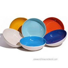 Melamine Pasta Bowls Bowl Set of 6 Pcs 25oz 7.5 Bowls Perfert for Salad Rice and Cereal Dishwasher Safe Lightweight Unbreakable Multicolor