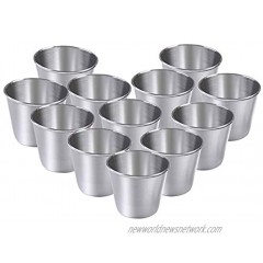ManYee 12 Pcs Stainless Steel Shot Cups 1.5 Ounce 45 ml High-End Smooth Surface Small Size Stainless Steel Shot Glasses for Whiskey Tequila Liquor Party