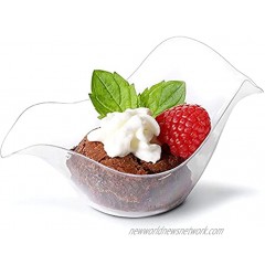 Mini Dessert Bowls 100-Pack Clear Plastic 1.75-Ounce Appetizer Salad Fruits Nuts Bowl Disposable or Reusable Tasting Sampling Party Supplies Catering Buffet Food Display 4 x 2.5 x 2 Inches