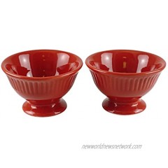 Red Ice Cream Decorative Stoneware Bowls 2 Pack