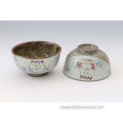 Matsumoto-Toki Cat Japanese Rice Bowl Blue 47644 and Pink 47645
