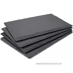 10 x 5 Inch 4 Pieces Thick Slate Cheese Boards GOH DODD Black Stone Plates Placemats Gourmet Serving Tray Display Chalkboard for Charcuterie Meat Cake Fruit Meat Coaster Edge Appetizers Dried Fruits