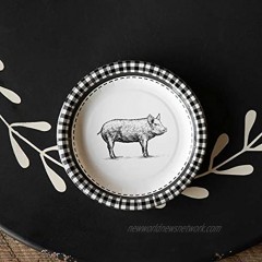 Park Hill Collection EAP91000 Black and White Paper Salad and Dessert Plates Set of 8 Pig 7 inches Diameter