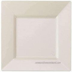 Square Plastic Appetizer Salad Plate 8" | Ivory | Pack of 10