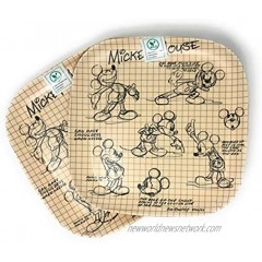 Set of 4 Mickey Mouse Sketchbook Plates Made of Bamboo Fiber
