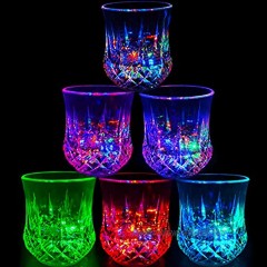 Flash Light Up Cups Set 6 Pcs Flashing Shots,Flash Light Up Cups,Multicolor LED Tumblers,Fun Light Up Drinking Glasses,Fun Cups for Party Birthday Night Clubbing Christmas Disco BPA-Free